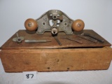 Vintage Stanley No. 71 Router Plane, Wood handles, 3 Cutters