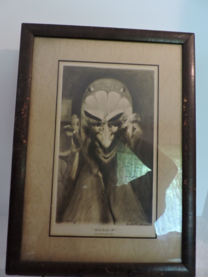 Antique Gossip And Satan Came Also print, Geo. A. Wotherspoon