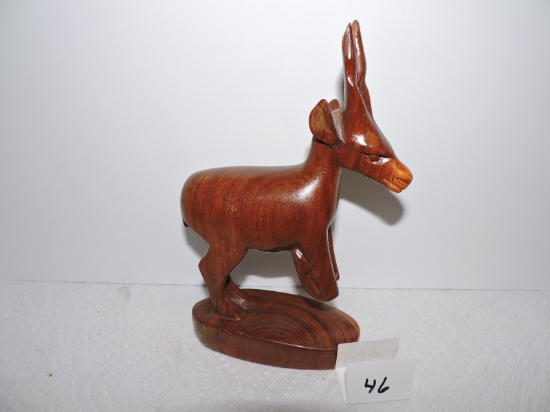 Wooden Gazelle Sculpture, 8"