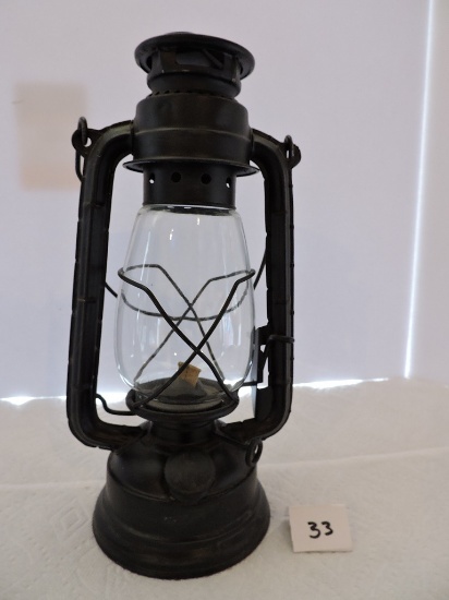 Lantern, Kerosene, Glass & Metal, No Markings, 13"