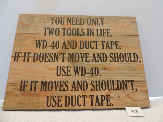 WD-40 and Duct Tape Sign, 16" x 12"