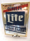 Lite, Cerveza, Gran Sabor, Mirror, 1991, Miller Brewing Co., Milwaukee, WI