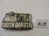 South Dakota Belt Buckle, Valley Forge, Handcrafted, USA, Metal, 3 1/4