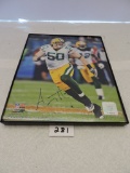 Framed Autographed Picture, AJ Hawk, 8