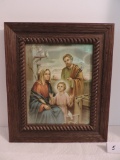 Religious Picture, Wooden Frame, 13 3/4