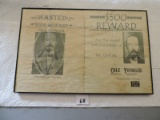 Cole Younger Wanted & Reward Posters, 17 1/4