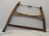 Vintage Bow Saw, Wood & Metal, 33 1/2