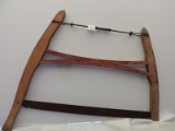 Vintage Bow Saw, Wood & Metal, 33 x 25