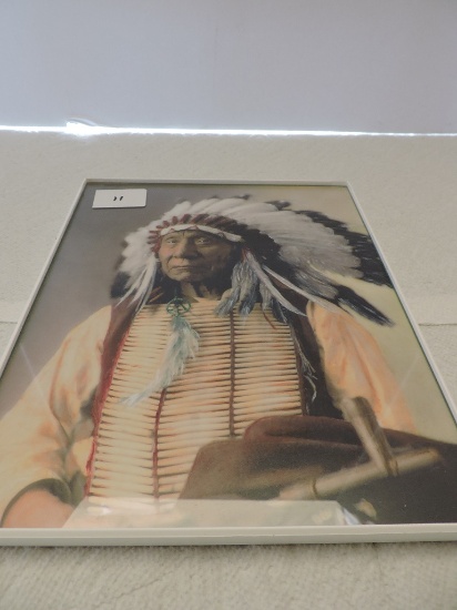 Framed Native American Picture, 8" x 10"