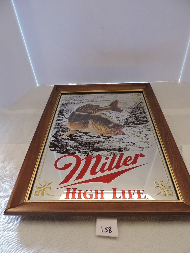 Miller High Life Mirror First Edition Sportsman Series First Printing Walleye Art Antiques Collectibles Auctions Online Proxibid