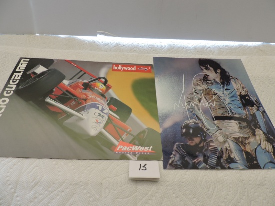 2 Pictures, Mauricio Gugelim, PacWest Racing, Autographed Michael Jackson- No COA