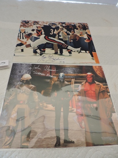 2 Autographed Pictures, Walter Payton, HellBoy II, 8" x 10", No COA's