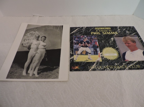 2 Pictures, Ringling Bros. Circus Performers-8" x 10", Tribute To Phil Sims, Spectrum