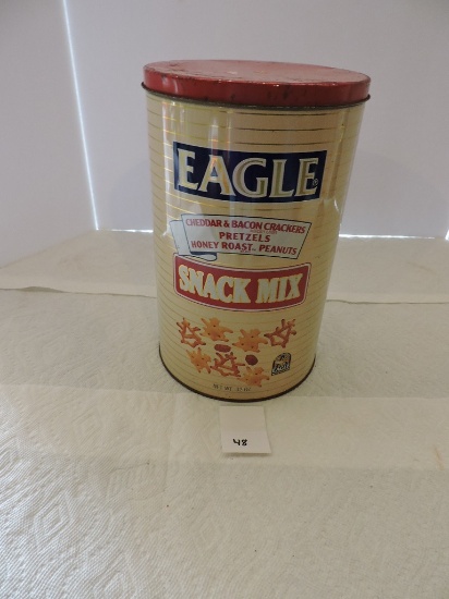 Eagle Snack Mix Tin, 11 1/2" x 7 1/4" round