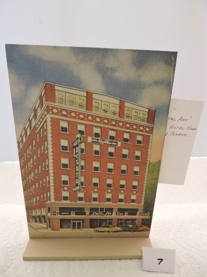 Mantel Art, De Soto Hotel and Baths, AR, Wood, 10" x 7"