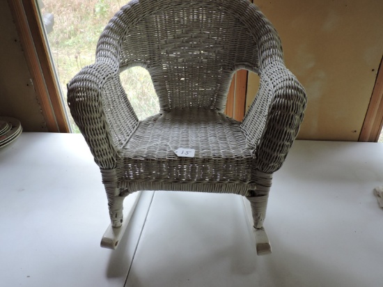 Child's Wicker Rocking Chair, 22" x 15 1/2" x 22" tall, LOCAL PICK UP ONLY
