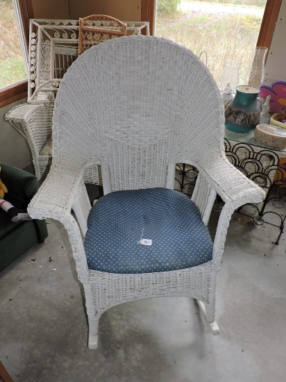 Wicker Rocking Chair, 34 1/2" x 21" x 42" tall, LOCAL PICK UP ONLY