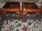 2 End Tables, Wood & Beveled Glass, Claw Feet, Each 24