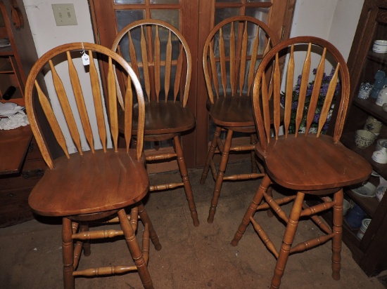 4 Stools, Wooden, 48" H x 19" W x 16" D, LOCAL PICK UP ONLY