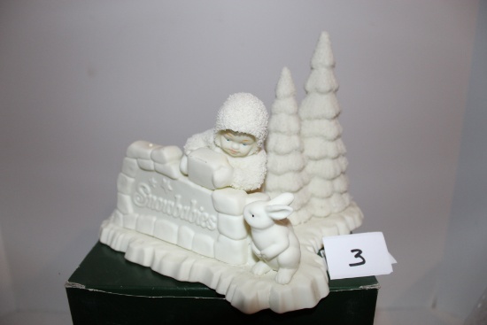Snowbabies, Where Did You Come From, Dept. 56, #6856-0, Bisque, Porcelain, 8" x 5 1/2" H, Box