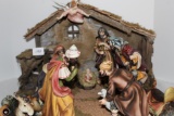 Porcelain Nativity Set With Creche, Granduer Noel, Collector's Edition, 2001