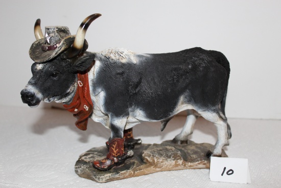 Cowboy Bull, Resin, 8 1/2" x 6 1/2" H