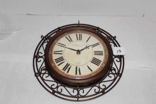 Clock, Sterling & Noble Clock Company, Metal & Plastic, Battery Operated, 12" round