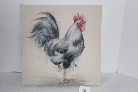 Canvas Chicken Wall Hanging, 12" x 11 3/4"