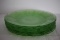 Set of 9 Green Depression Glass Plates, Cherry Blossoms, Jeanette, 7