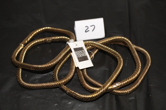 5 Bijoux Terner Square Bracelets, Metal, Made In India, Each 3" x 3"