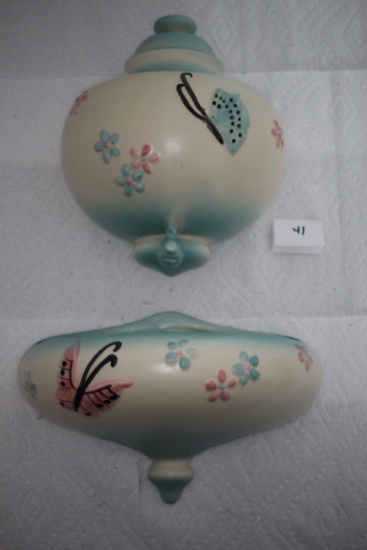 Hull Pottery, USA, Butterfly Hanging Lavabo Set, B24 & B25