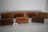 7 Vintage Holgate Toys Wooden Train Car Blocks, Each 4 1/2