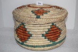 Woven Basket With Snug Lid, 13 1/2