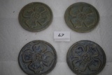 4 Douglas Ferguson Glazed Stoneware Coasters, Each 3 3/4