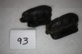 2 Vintage Toy Hard Plastic Pigs, 2 1/2