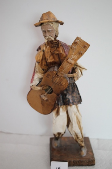 Paper Mache Folk Art Figurine, 13"