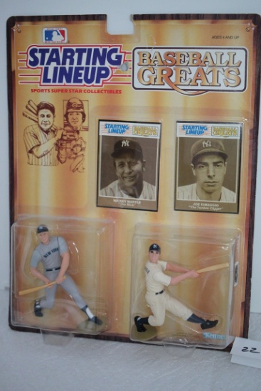 Starting Line Up Baseball Greats, Mantle/DiMaggio, 1989, Kenner, Unopened