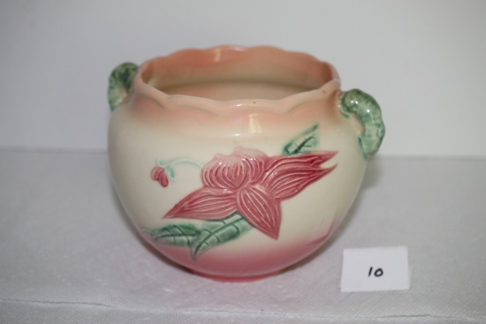 Hull Pottery Jardiniere Handled Planter Pot, USA, W7-5 1/2"