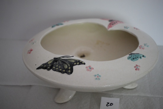 Hull Pottery, Butterfly Console Bowl, USA, B21, c.'56, 11 1/2" round