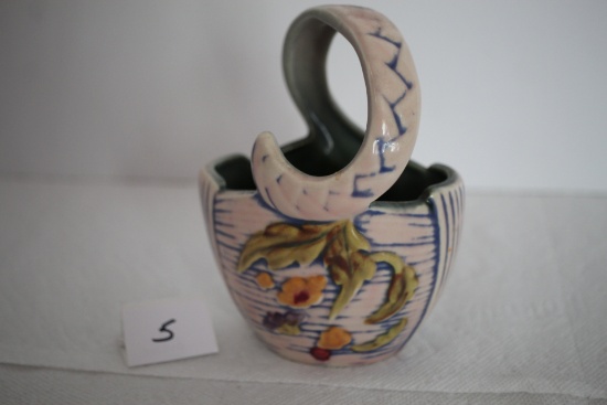 Hull Pottery Basket Vase Planter, T2, USA, c. '55,  6" x 4 1/2"W