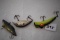 3 Plastic Fishing Lures, 2 1/4