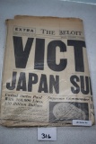 The Beloit Daily News, Headline-Victory Japan Surrenders, August 1945