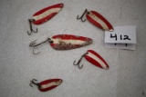 5 Assorted Fishing Spoon Lures, Metal, 1 1/4