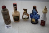 5 Assorted Miniature Liquor Bottles, Empty