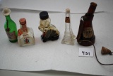 5 Assorted Miniature Liquor Bottles, Empty