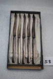 1847 Rogers Bros. Warranted, 5 Silverware Knives, Each 6 1/2