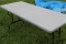 Folding Table, Plastic/Metal, 6' x 29 1/2