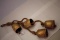 Vintage Bells On A Rope, Wooden Clappers, 24