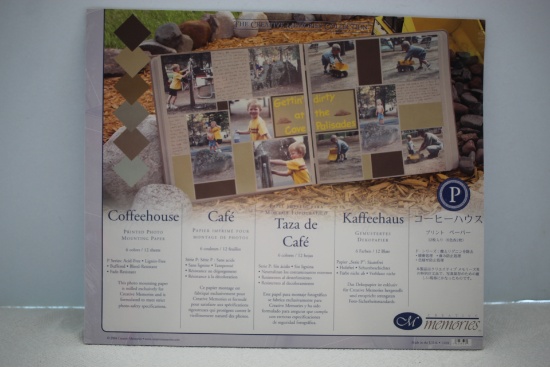 Creative Memories, Coffeehouse Printed Photo Mounting Paper, 12" x 10", NIP, Sealed