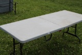 Folding Table, Plastic/Metal, 6' x 29 1/2
